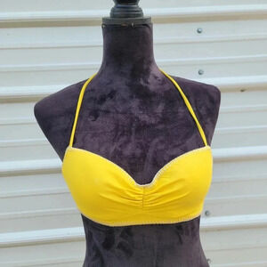 Victoria's Secret Women's Getaway Stitched  Yellow 8C3 Bikini Top 34A